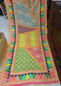 Colorful Digital Print Mirror Work Dupatta
