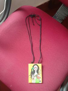 Hand-painted Lady On Canvas Chain