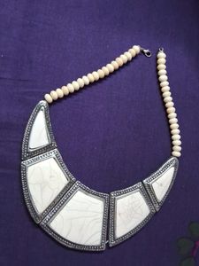 Beautiful Marble Print Indo Western Wear Necklace