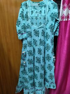 Anarkali Cotton Suit Wth Heavy Tassels