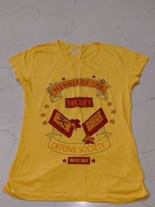 Yellow "Offline Society" Graphic Tee