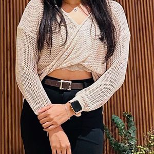 Wrap Front Knit Top