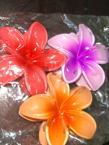 Tropical Flower Hair Claw Clip Set