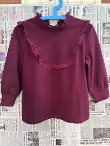 COVER STORY Ruffled Mock Neck Top