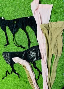 Garter Belt with Stockings Set