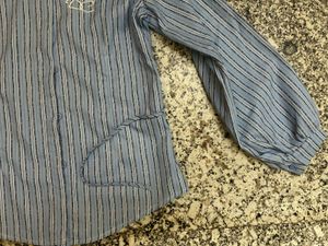 cute y2k Striped Blue Shirt