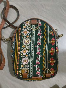 Boho Ethnic Sling Bag with Embroidered Floral Desi