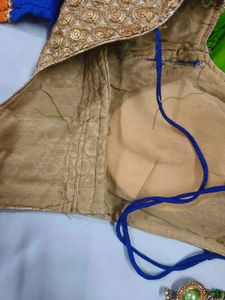 Heavy Georgette Popat Green Saree