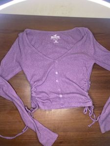 Hollister Purple Tie-Up Top