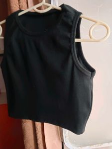 Black Ribbed Tank Top