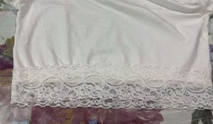White Lace Trimmed Top