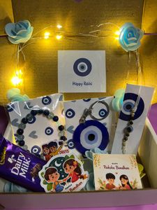 Rakhi Gift Box with Evil Eye Accessories