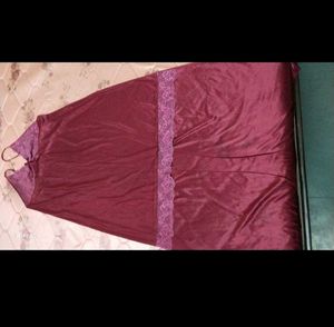 Maroon Satin Chemise