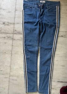 Stylish Side-Stripe Denim Jeans
