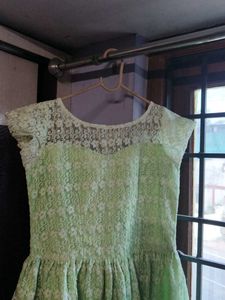 Green Lace Skater Dress