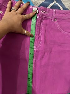 Branded Mini Denim Skirt With Tag