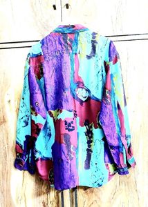 Purple Printed Shirt Size-44