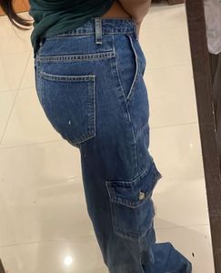 Blue Denim Cargo Pants