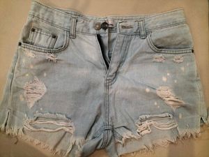 Distressed Denim Shorts