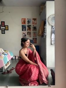 Pink Patterned Saree