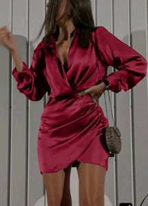 Pink Satin Short Dress