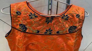 Orange &amp; Blue Salwar Suit