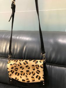 Leopard Print Crossbody Bag Medium 25cmx6cmx16cm