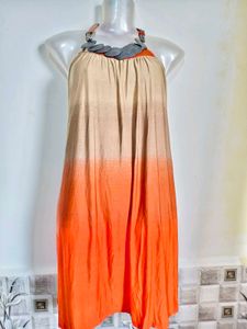 Size M/ L Ombre Halter Neck Casual Dress