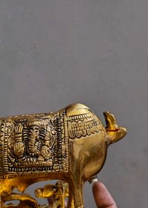 Golden. Metal Kamadhenu with Kanha