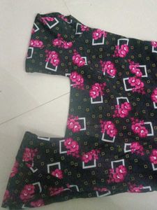 Black Floral &amp; Geometric Print Dress