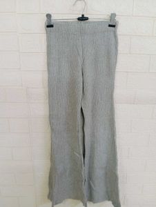 Gray Knit Flare Pants