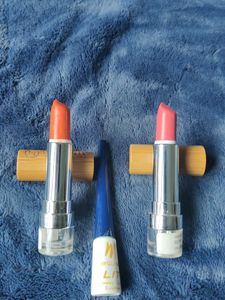 Combo-SoNaturals Pink And Red Lipsticks, Eyeliner