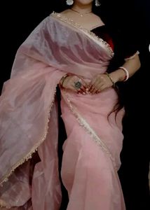 New Nylon Silk Saree With Velvet Blouse Piece