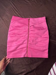 Pink Mini Skirt &amp; White Top