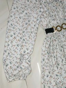 Floral Print Long Sleeve Mini Dress