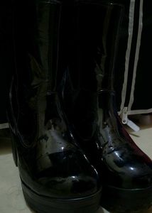 Black Patent Leather Boots