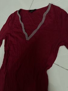 Maroon Long Sleeve Top