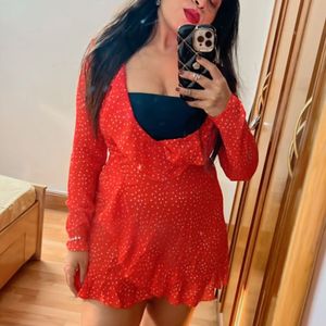 Red Heart Polka Dot Mini Dress