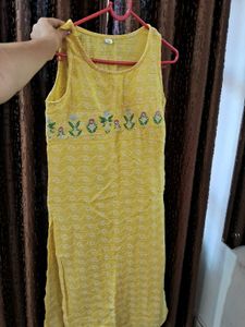 Yellow Embroidered Kurta