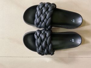 Braided Black Slides