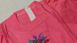 Pink Embroidered Tunic