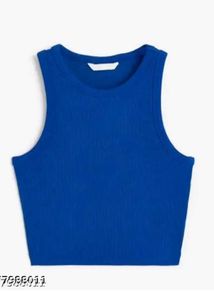 Blue Crop Tank Top