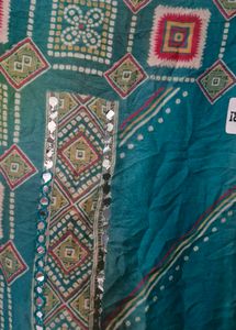 Green Cut Work Vintage Look Saree (New)