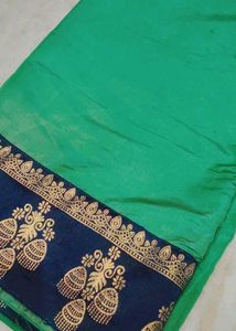 Silk Saree Green In Colour Buy Free Gifts