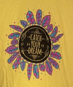 FESTER Women's Yellow Printed Round Neck Pure Cotton T-shirt