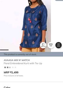 Elegant Blue Embroidered Kurta