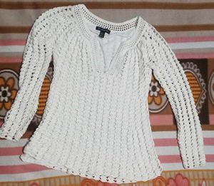White Crochet Top