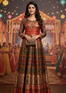 Elegant Ethnic Print Maxi Dress