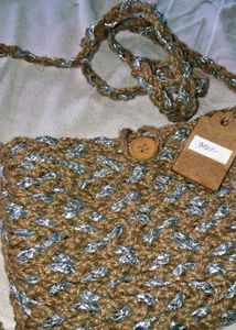 Handmade Jute &amp; Silver Crossbody