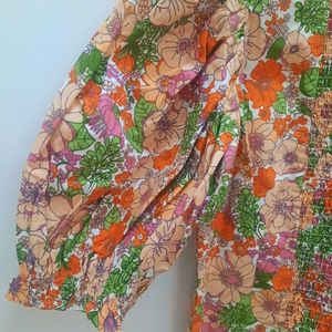 Floral Puff Sleeve Top